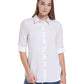 Túnica Calvin Klein Feminina com Botões e Manga Longa, Branca, Tamanho P