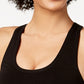 Sutiã esportivo feminino Calvin Klein com bojo estilo nadador, médio impacto, preto, tamanho médio