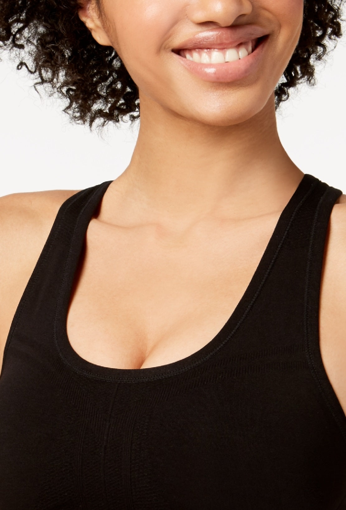 Sutiã esportivo feminino Calvin Klein com bojo estilo nadador, médio impacto, preto, tamanho médio