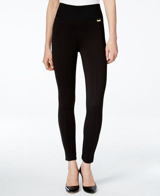 Calça de malha Calvin Klein feminina com cós largo, preta, tamanho extragrande