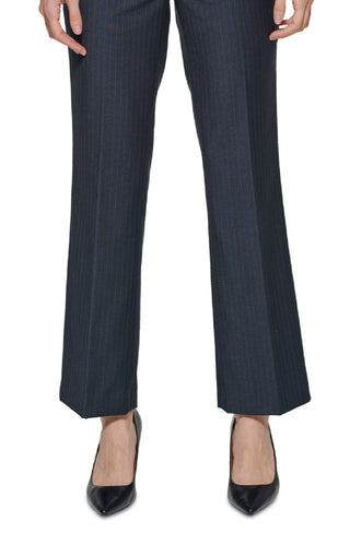 Calça social Calvin Klein feminina Pinstripe Modern Fit preta tamanho 6 Petite