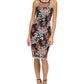 Vestido justo feminino GUESS em malha bordada, preto, tamanho 0