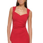 Vestido justo feminino GUESS Scuba Crepe com decote coração, vermelho, tamanho 10