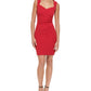 Vestido justo feminino GUESS Scuba Crepe com decote coração, vermelho, tamanho 10