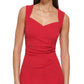 Vestido justo feminino GUESS Scuba Crepe com decote coração, vermelho, tamanho 4