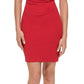 Vestido justo feminino GUESS Scuba Crepe com decote coração, vermelho, tamanho 4