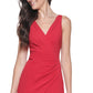 Vestido assimétrico com decote em V feminino GUESS, vermelho, tamanho 8