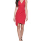 Vestido assimétrico com decote em V feminino GUESS, vermelho, tamanho 8