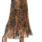 Vestido longo estampado com babados GUESS feminino, preto, tamanho 12