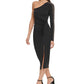 Vestido midi com mangas enfeitadas GUESS One Should para mulheres, preto, tamanho 4