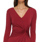Vestido de malha GUESS feminino com frente torcida, vermelho, tamanho 4