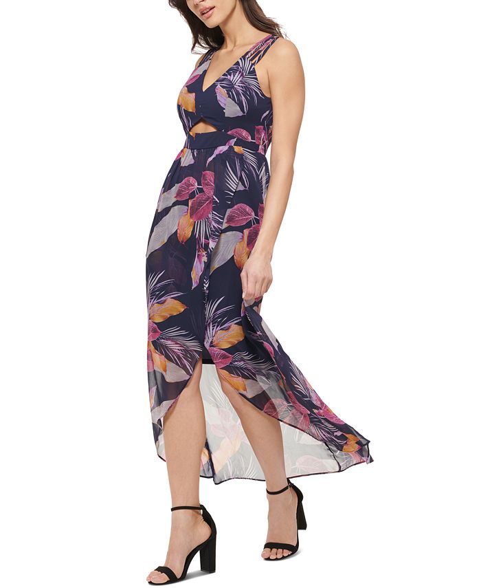 Vestido GUESS Feminino Chiffon Alto Baixo Azul Tamanho 2