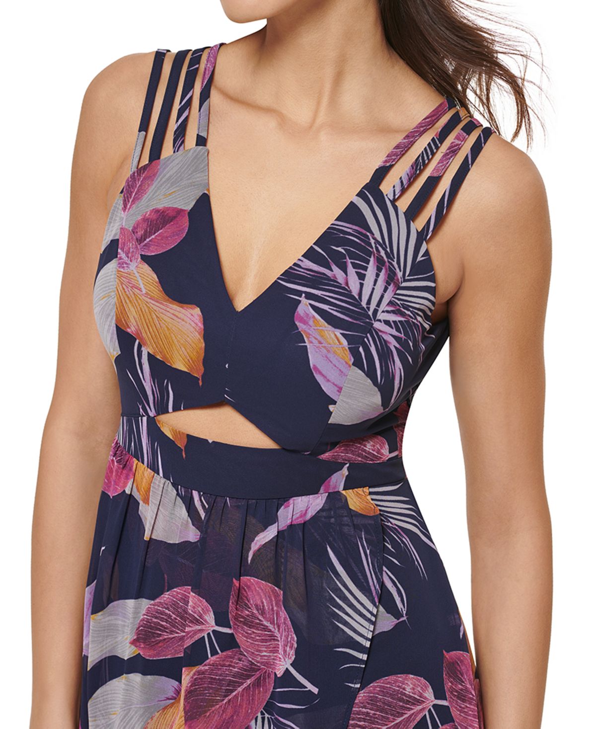 Vestido GUESS Feminino Chiffon Alto Baixo Azul Tamanho 2