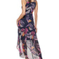 Vestido GUESS Feminino Chiffon Alto Baixo Azul Tamanho 2