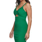 Vestido de malha texturizada com recorte GUESS feminino, verde, tamanho 6