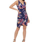 Vestido GUESS Feminino Azul com Laterais Plissadas e Envoltório Falso, Tamanho 8
