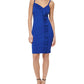 Vestido justo com babados Rayn da GUESS para mulheres, azul, tamanho 4
