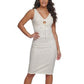 Vestido justo sem mangas com renda geométrica GUESS feminino, branco, tamanho 10