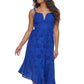 Vestido midi assimétrico com ilhós de algodão GUESS feminino, azul, tamanho 6