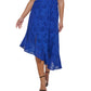 Vestido midi assimétrico com ilhós de algodão GUESS feminino, azul, tamanho 6