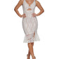 Vestido tubinho sem mangas GUESS feminino, de malha bordada, branco, tamanho 10