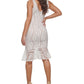 Vestido tubinho sem mangas GUESS feminino, de malha bordada, branco, tamanho 10