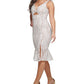 Vestido tubinho sem mangas GUESS feminino, de malha bordada, branco, tamanho 10