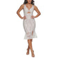 Vestido feminino GUESS sem mangas em malha bordada, branco, tamanho 6