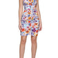 Vestido feminino GUESS com estampa floral e babados, roxo, tamanho 16