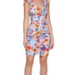 Vestido feminino GUESS com estampa floral e babados, roxo, tamanho 16