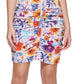Vestido feminino GUESS com estampa floral e babados, roxo, tamanho 2