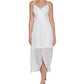 Vestido midi de renda feminino GUESS, branco, tamanho 12