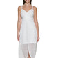 Vestido midi de renda feminino GUESS, branco, tamanho 8