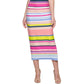 Vestido midi de malha canelada listrada GUESS feminino, rosa, tamanho 12