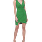 Vestido assimétrico com decote em V feminino GUESS, verde, tamanho 14