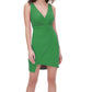 Vestido assimétrico com decote em V feminino GUESS, verde, tamanho 8