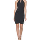 Vestido justo de crepe estilo Keyhole Scuba da GUESS, preto, tamanho 6