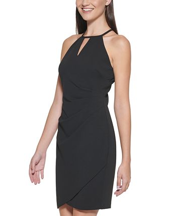 Vestido justo de crepe estilo Keyhole Scuba da GUESS, preto, tamanho 6
