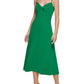Vestido midi feminino GUESS com nó frontal, verde, tamanho 16