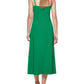 Vestido midi feminino GUESS com nó frontal, verde, tamanho 16