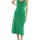 Vestido midi feminino GUESS com nó frontal, verde, tamanho 16