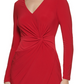 Vestido de malha GUESS feminino com frente torcida, vermelho, tamanho 4