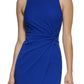 Vestido justo de crepe GUESS feminino com frente torcida e bainha azul tamanho grande
