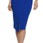 Vestido justo de crepe GUESS feminino com frente torcida e bainha azul tamanho grande
