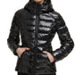 Casaco feminino GUESS com capuz e brilho, preto, tamanho pequeno