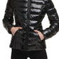 Casaco feminino GUESS com capuz e brilho, preto, tamanho pequeno