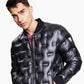 Jaqueta bomber masculina GUESS Stamp Quilt Puffer preta tamanho médio