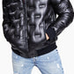 Jaqueta bomber masculina GUESS Stamp Quilt Puffer preta tamanho médio