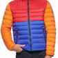 Jaqueta acolchoada com capuz e blocos de cores Tommy Hilfiger masculina laranja tamanho XX-G