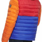 Jaqueta acolchoada com capuz e blocos de cores Tommy Hilfiger masculina laranja tamanho XX-G